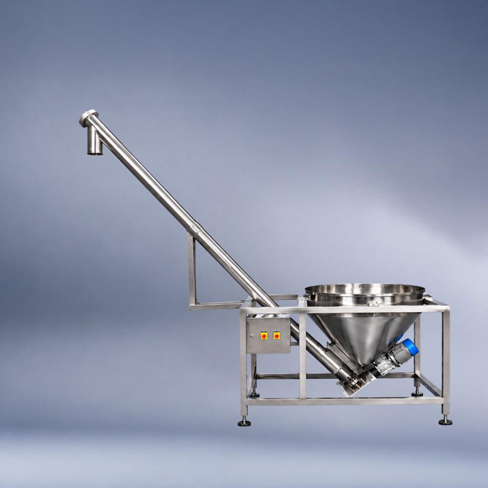Base hopper with screw conveyor