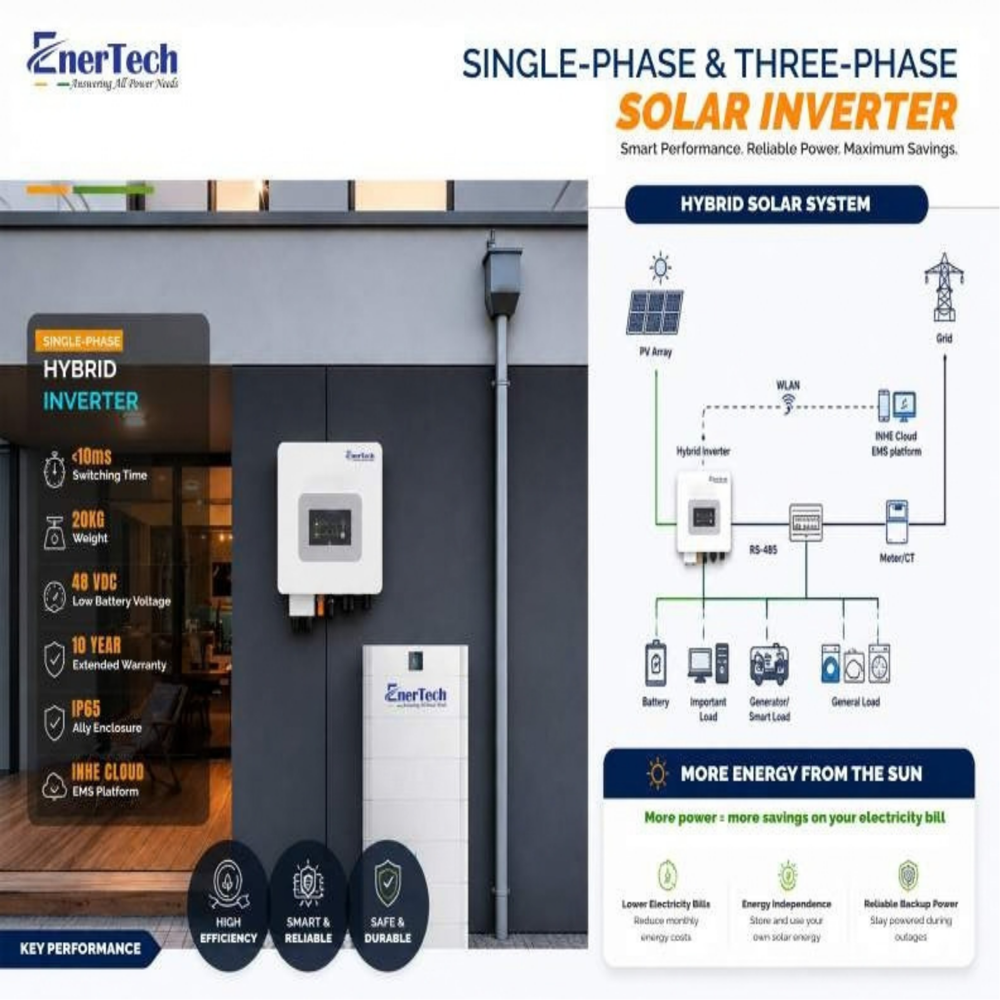 EnerTech 50 kW Three-Phase Solar Hybrid Inverter