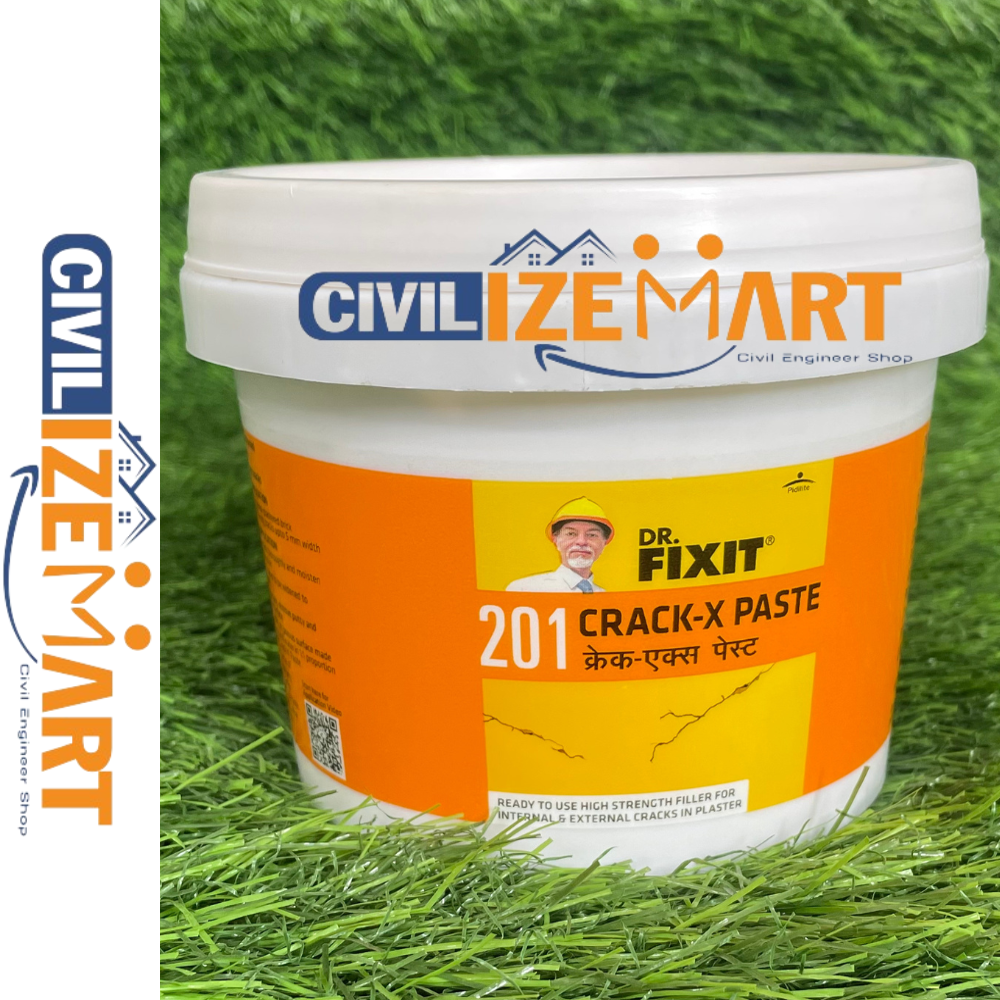 Dr.Fixit 201 Crack-X Paste(1Kg) Waterproofing Coating - Application: Internal & External Plastered Walls; Brick Masonry Cracks