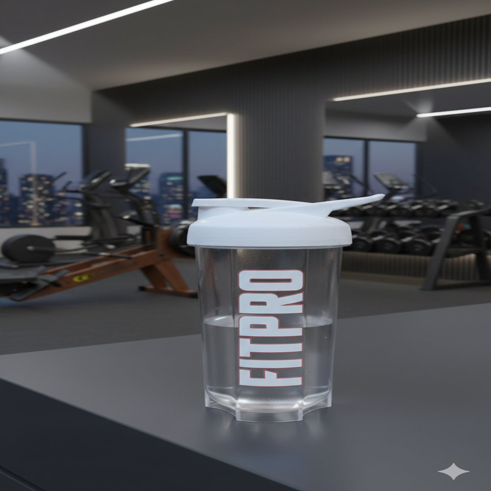 Shaker Bottle - Plastic, 500 Milliliter Capacity | Round Shape, Screen Printed Surface Design
