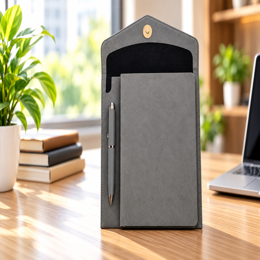 Jalan Item Code -504 Grey Pu A5 Diary Combo Set - Design Type: Printing