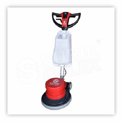 Single Disc Floor Scrubber - Heavy-duty Abs & Steel, 17 Inch, White & Blue | 1.5 Hp Motor, Manual Controls, Ergonomic Handle