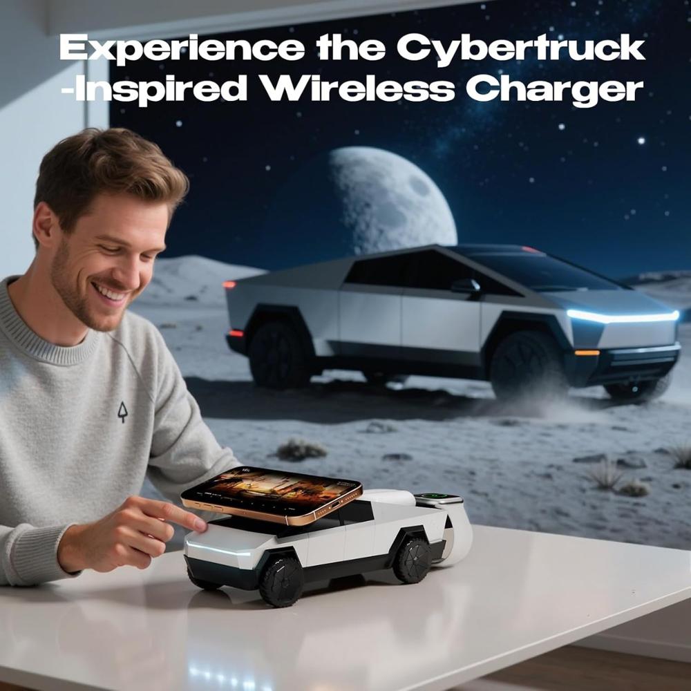 Cybertruck Style 3 In 1 Wireless Charger