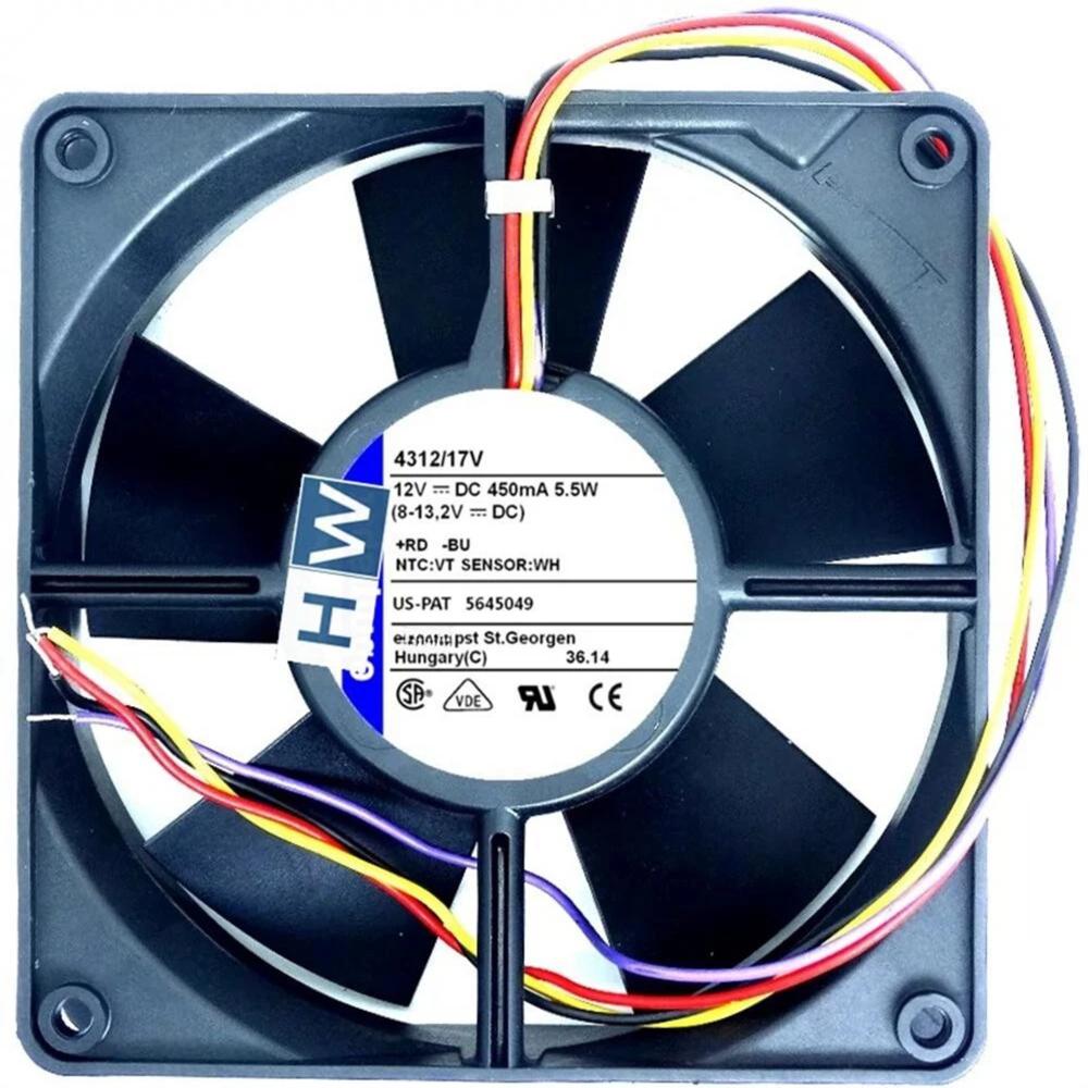 Ebmpapst 4312/17V 12V Dc 5.5W 12032Mm Ball Bearing Industrial Axial Cooling Fan - Blade Material: Plastic