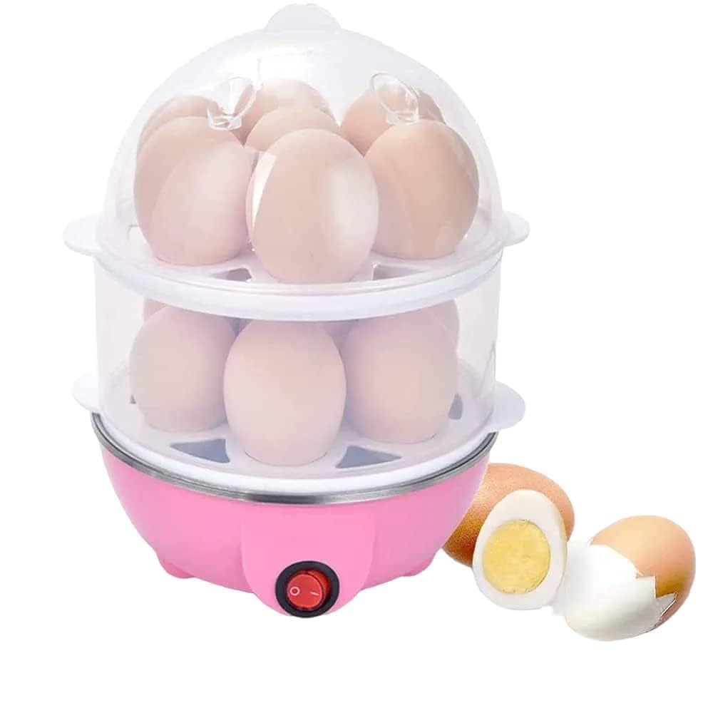 Double Layer Egg Boiler - Color: Pink