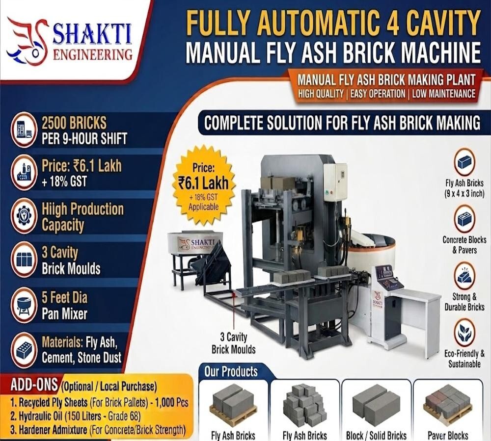 Fly Ash Brick Making Machine - Core Material: Alloy Steel
