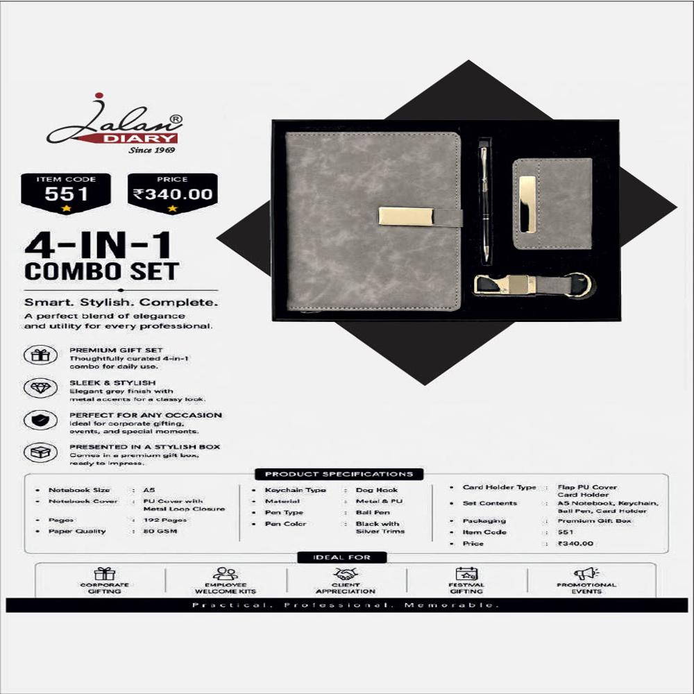 Jalan Itemcode-551 4-in-1 Combo Set - Color: Grey & Black