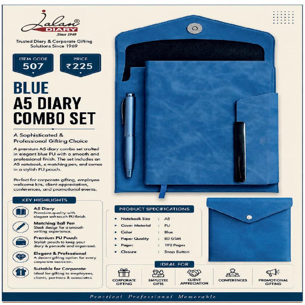 Jalan Item Code -507 Bule A5 Diary Combo Set