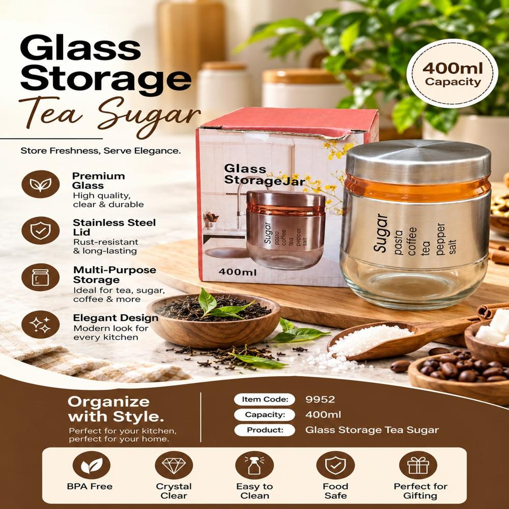 400 ML SS Glass Storage Container