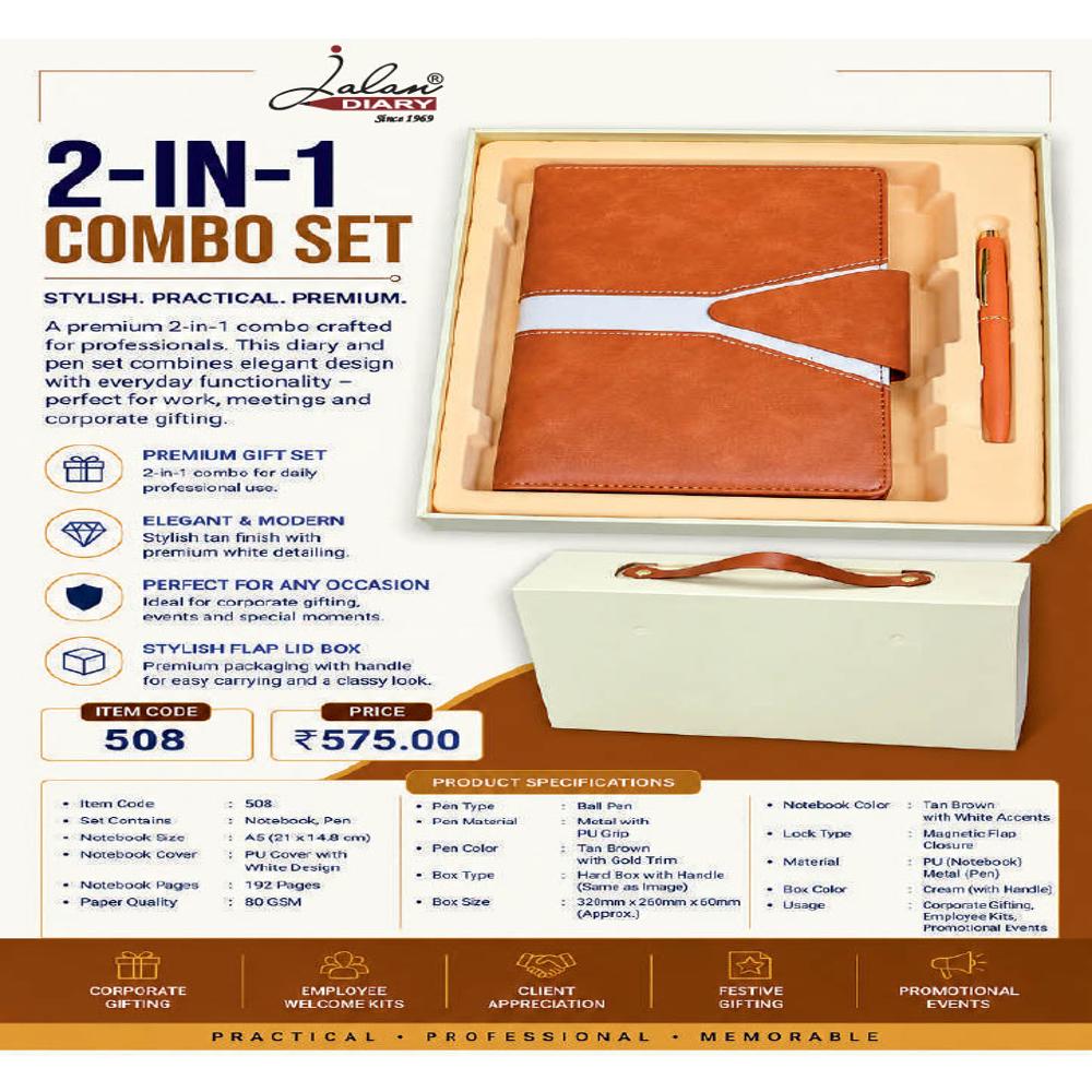 Jalan Item Code -508 2-in-1 Combo Set - Color: Brown &White