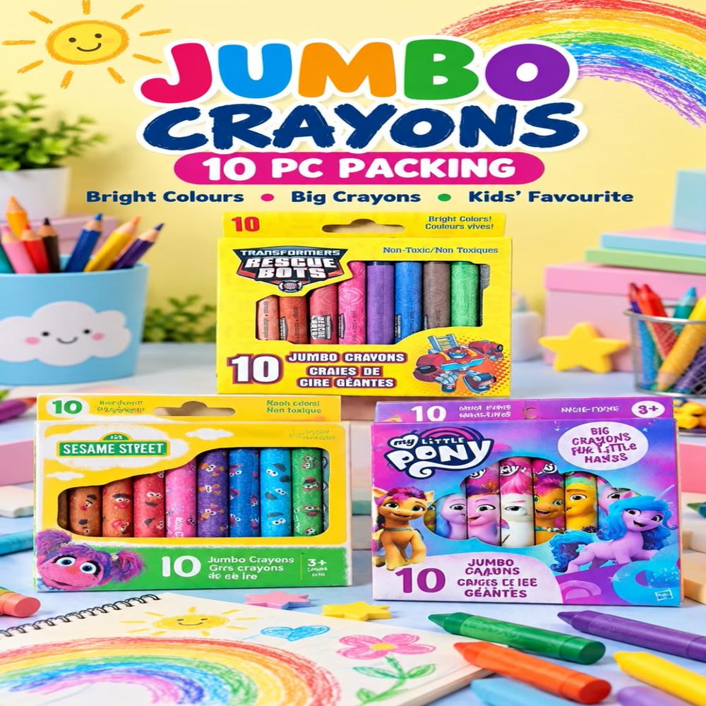 Bright Colour Jumbo crayons 10 colour