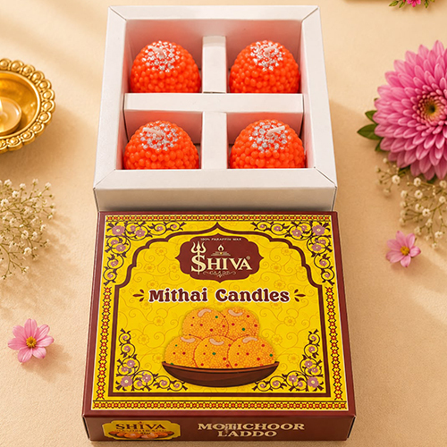 Motichoor Laddu Mithai Candle