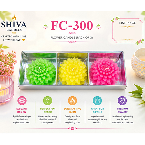 FC-300 Flower Candle Pack Of 3