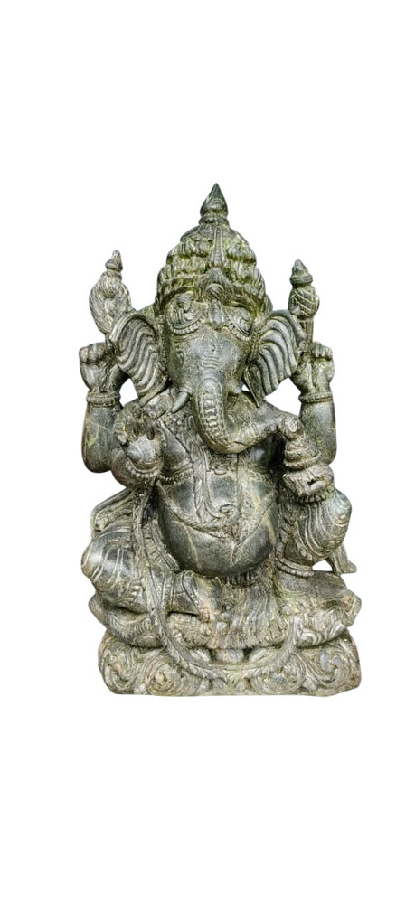 Green Granite Ganesh Ji Statue