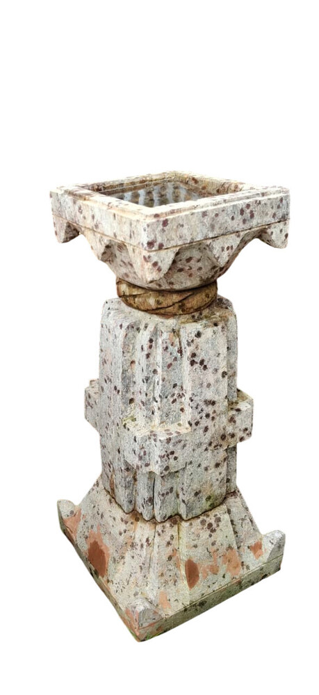 Matt Beige Sandstone Tulsi Pot