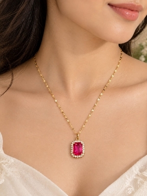 elegant gold-tone pendant necklace