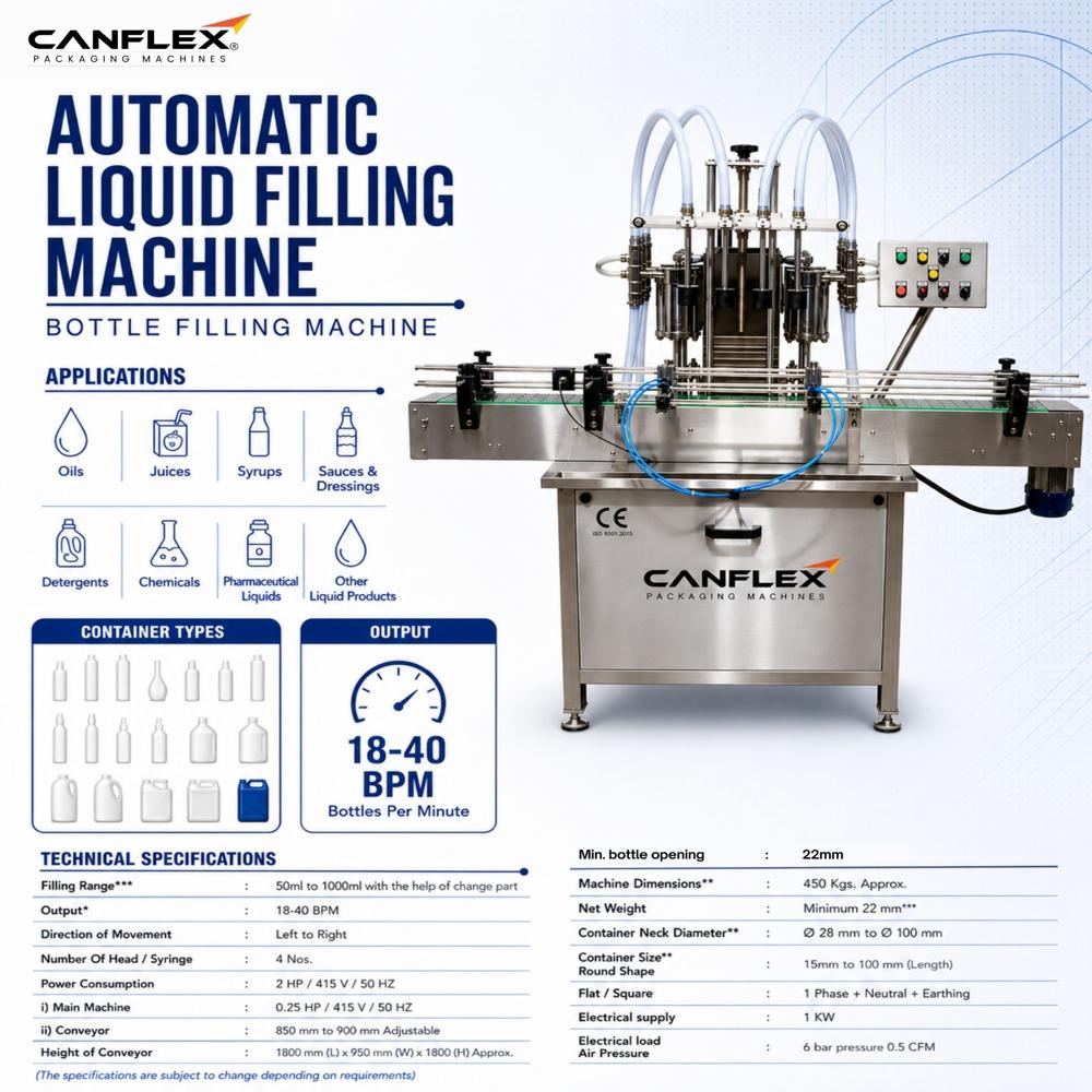 Bottle filling machine volumetric (4 head)