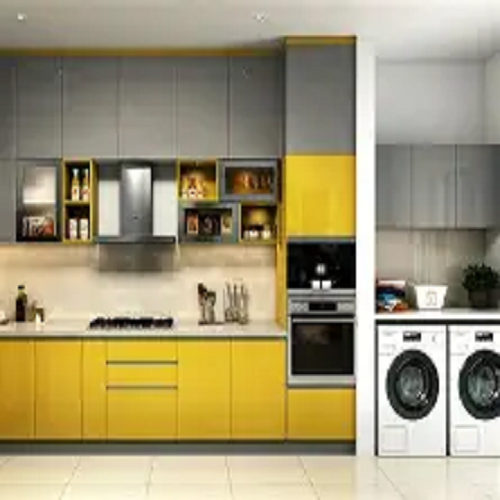 Designer Modular Kitchen - Color: Multiple Shades - White