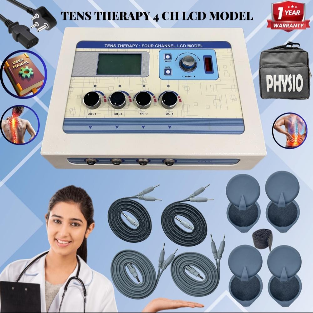 New Model 4 Channel TENS Therapy Machine with LCD Display, TENS Therapy