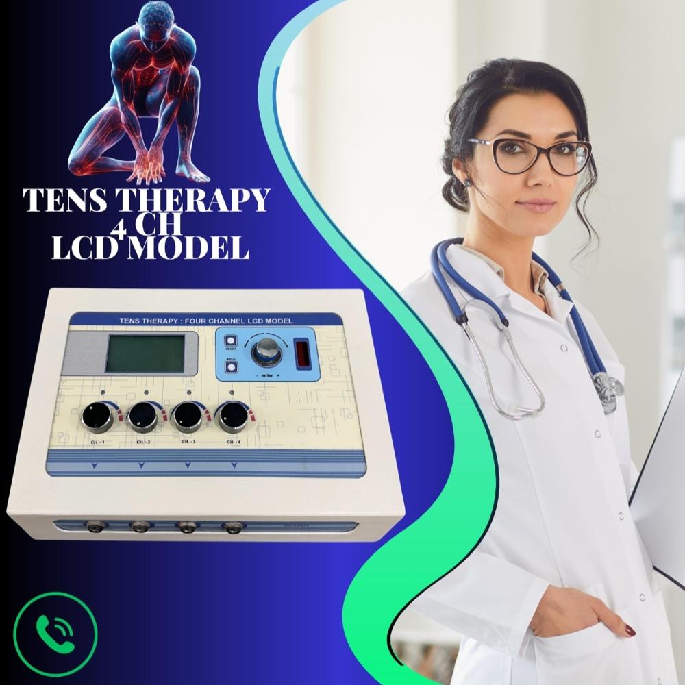 New Model 4 Channel TENS Therapy Machine with LCD Display, TENS Therapy