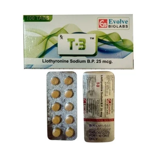 T-3 Liothyronine Sodium B.P. 25 mcg Tablets