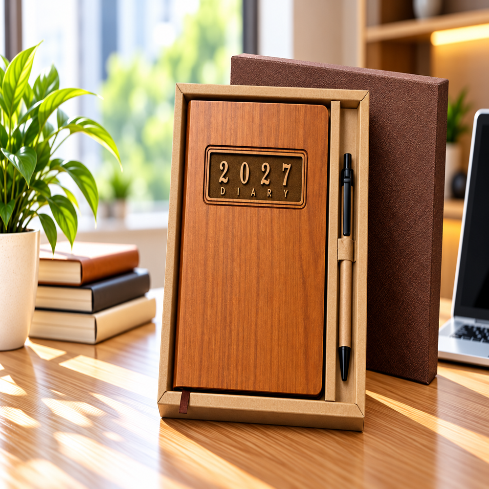 Jalan Item Code -513 Premium Diary Combo Set - Color: Brown