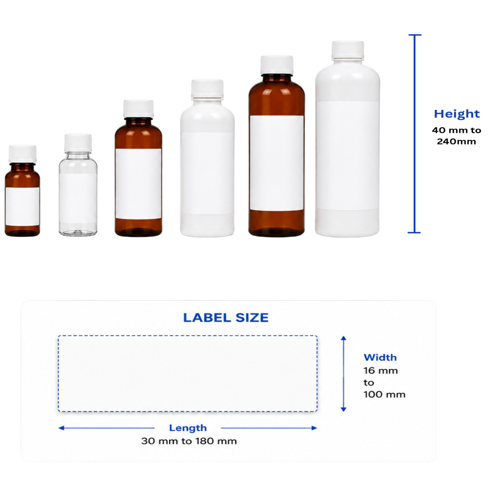 Sticker labelling machine for round bottles (with servo)