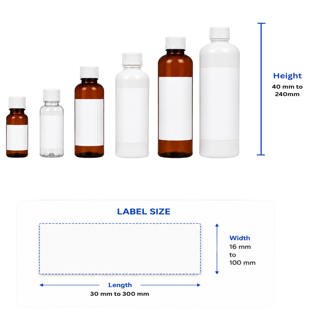 Sticker labelling machine for round bottle (pneumatic)