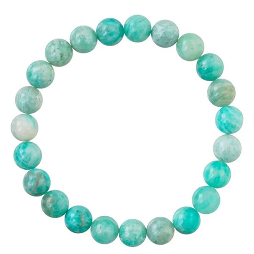 Amazonite Bracelet for Women Mens Gifts - Protection Healing Crystal Bracelet - 8mm Gemstone Beaded Adjustable