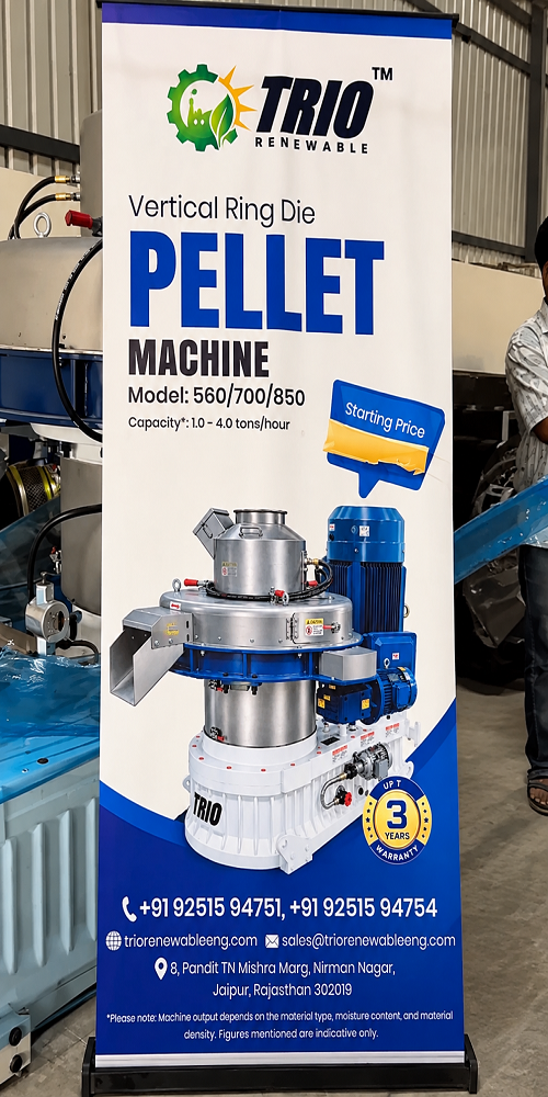Trio 560 - 132kw Ring Die Pellet Making Machine 2tph Category - Color: Silver & Blue