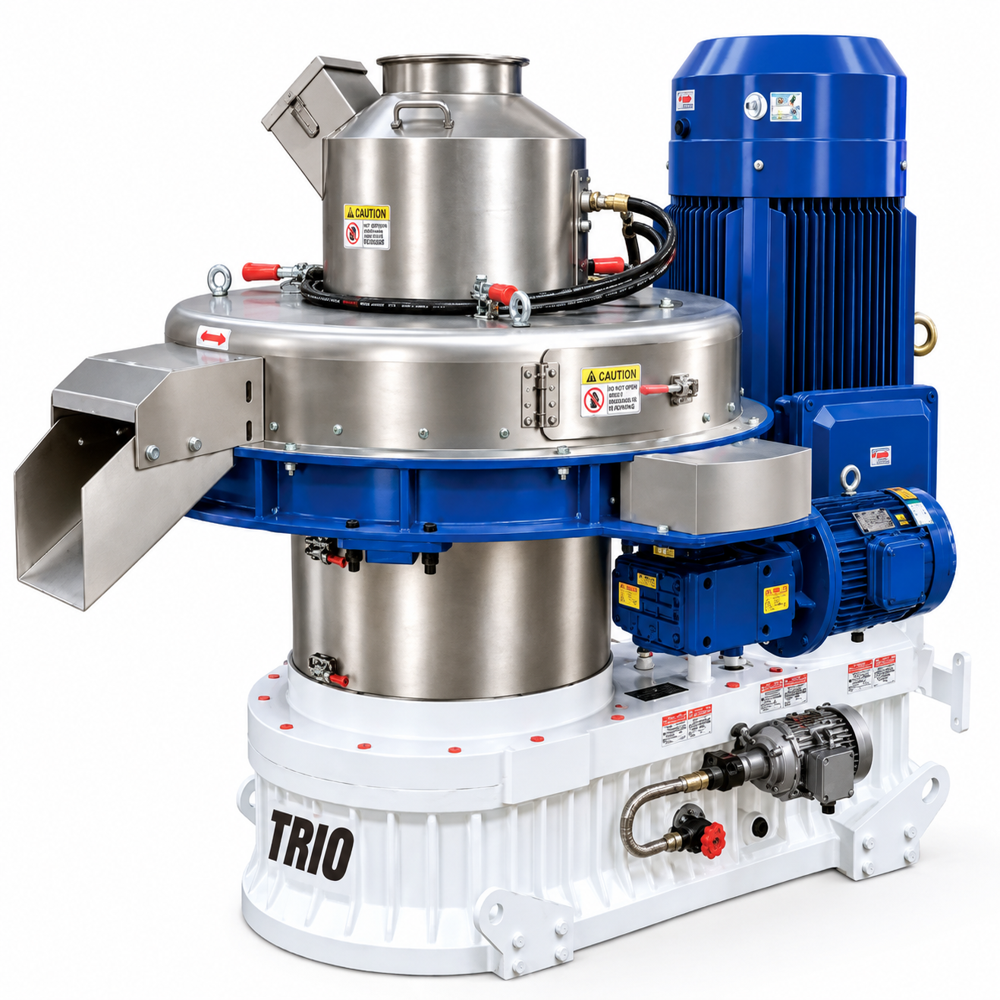 Trio 560 - 132kw Ring Die Pellet Making Machine 2tph Category - Color: Silver & Blue