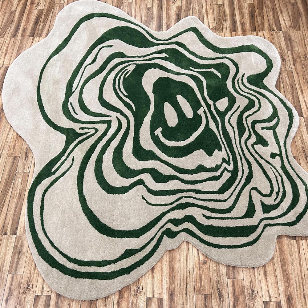 Irregular Shape Hand Tufted Wool Rug Custom Designer Area Rug