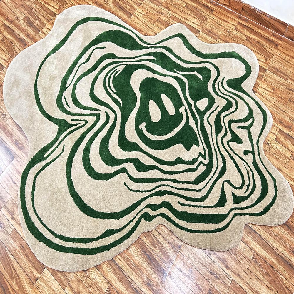 Irregular Shape Hand Tufted Wool Rug Custom Designer Area Rug