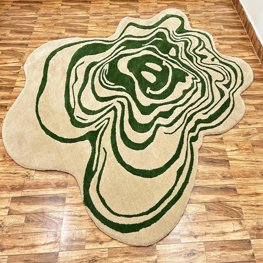 Irregular Shape Hand Tufted Wool Rug Custom Designer Area Rug