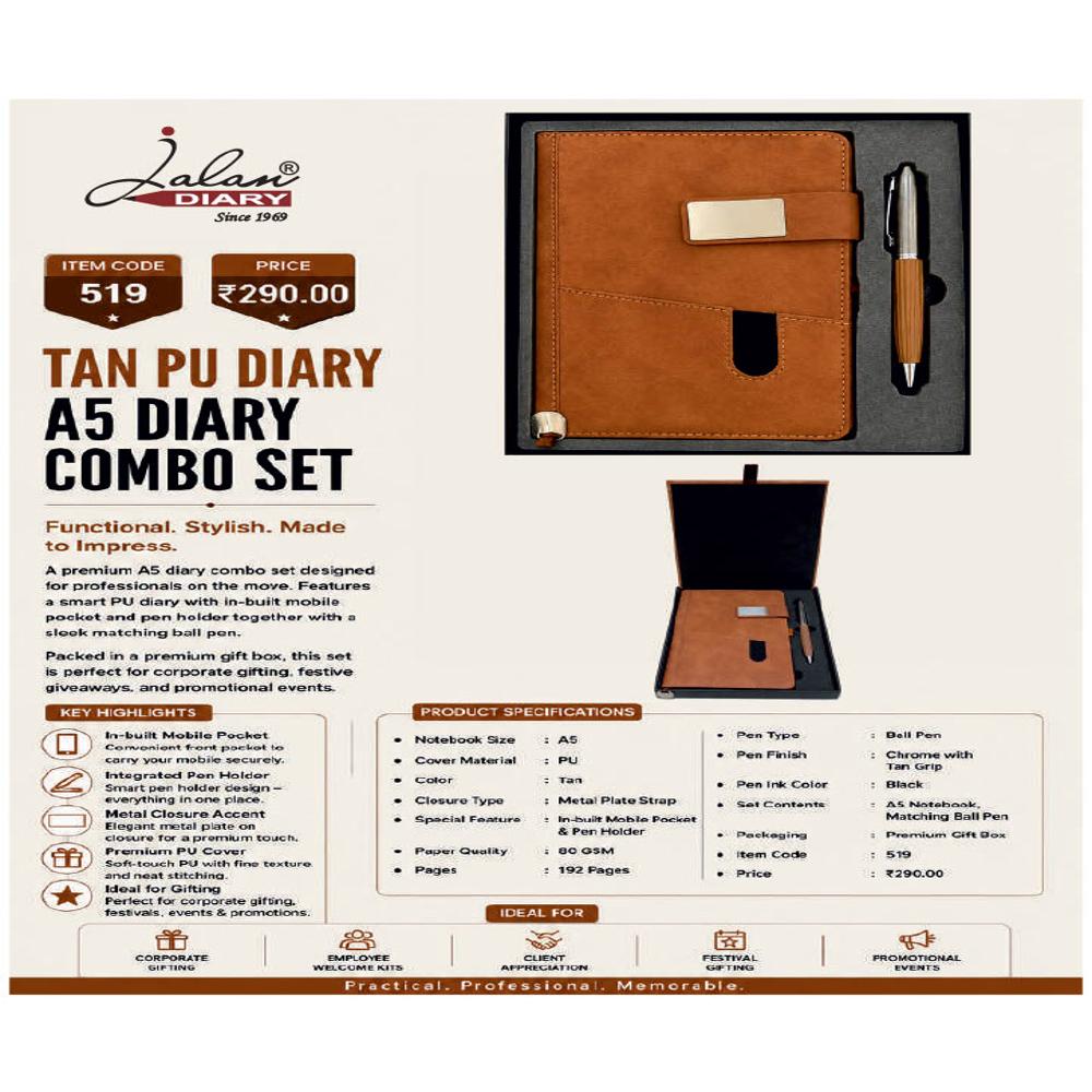 Jalan Item Code -519 Tan Pu Diary A5 Diary Combo Set