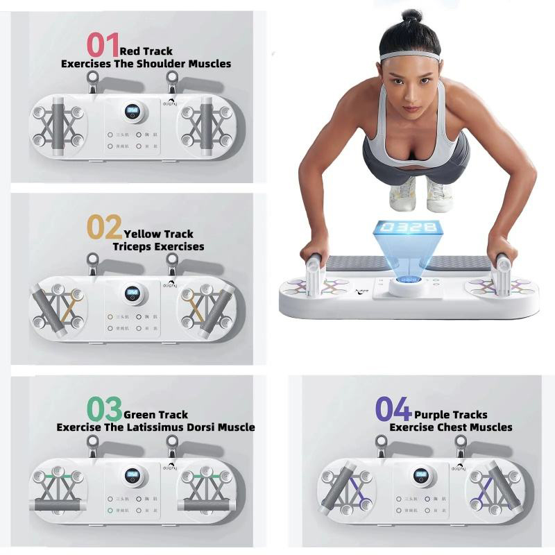 3 in 1 Muscles Exercise Push Up Board with Resistance Bands