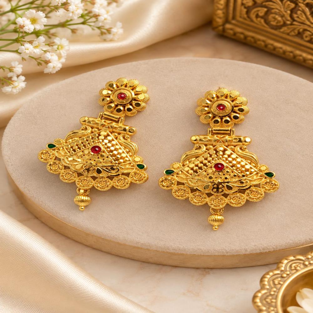 Ethnic Gold Plated Earrings - Gender: Women