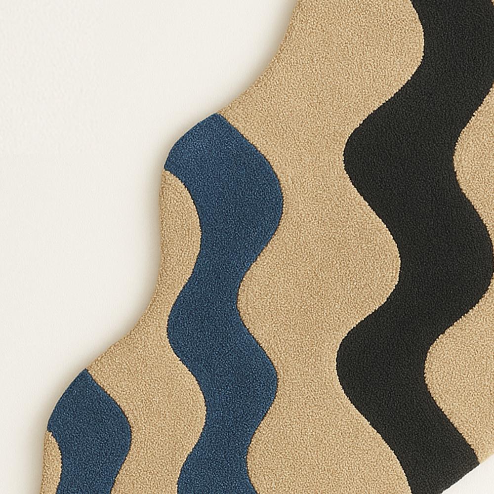 Hand Tufted Wool Wave Rug Modern Abstract Irregular Area Carpet Handmade Custom Shape Home Living Room Decor
