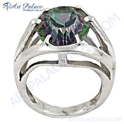 लवली मिस्टीक पुखराज स्टर्लिंग सिल्वर रिंग