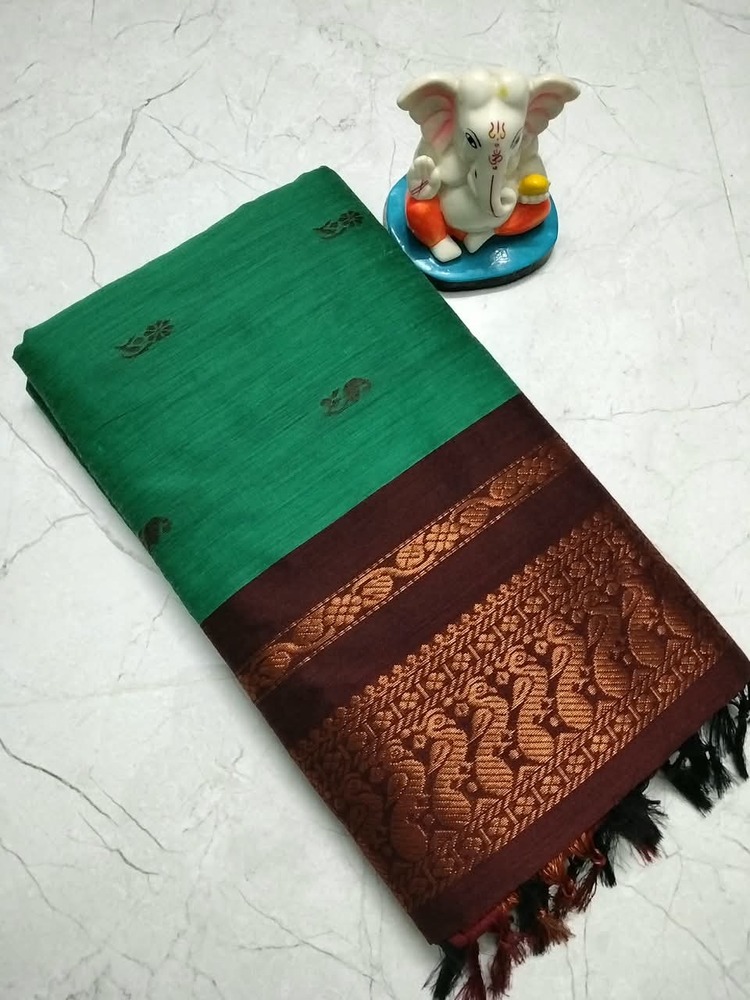 Gadwal Cotton Sarees - Color: Pink And Purple With Orange Border