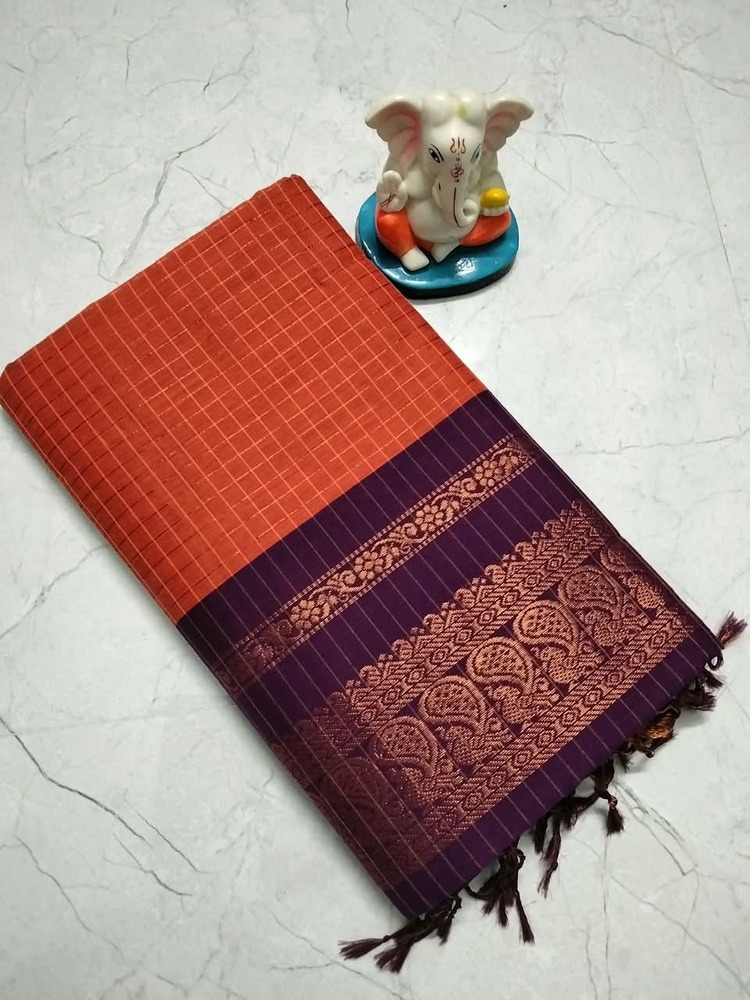 Kalyani Check Soft Cotton Sarees - Color: Multicolor