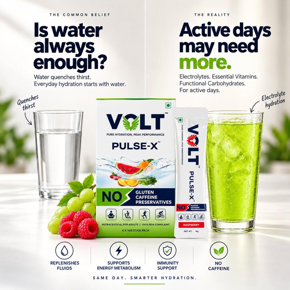 Volt Pulse-X Electrolyte Hydration Drink Mix | Rapid Hydration & Energy Support - Features: Low Sugar