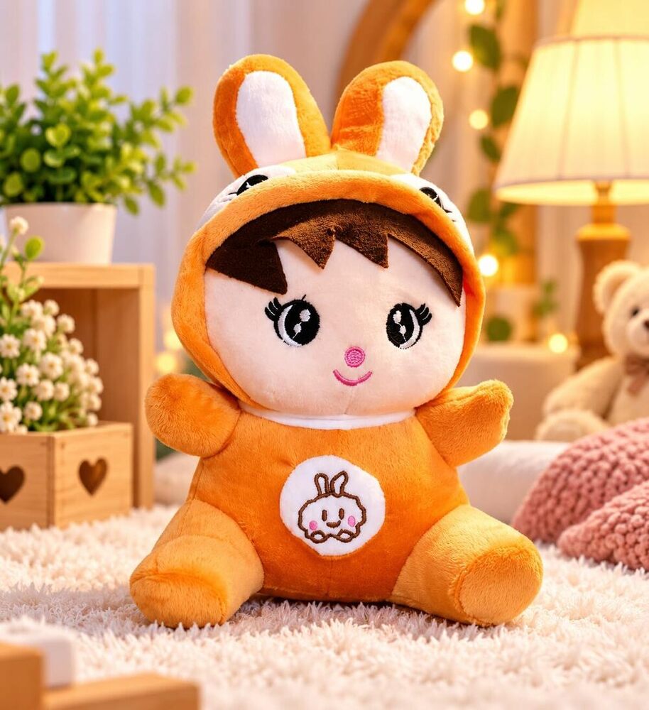 Hood Design Bunny Plush Soft Toy for Kids