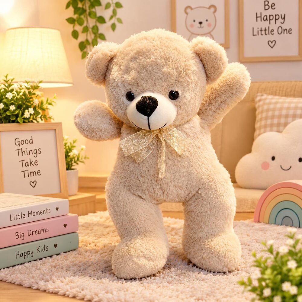 Teddy Bear Stuffed Plush Toy with Bow