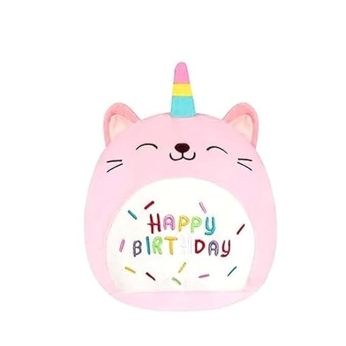 34cm Cat Happy Birthday Plush Pillow