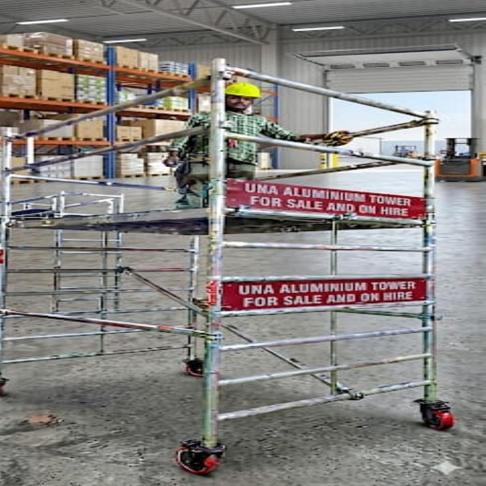 Slim Aluminium Scaffolding Tower - Color: Silver