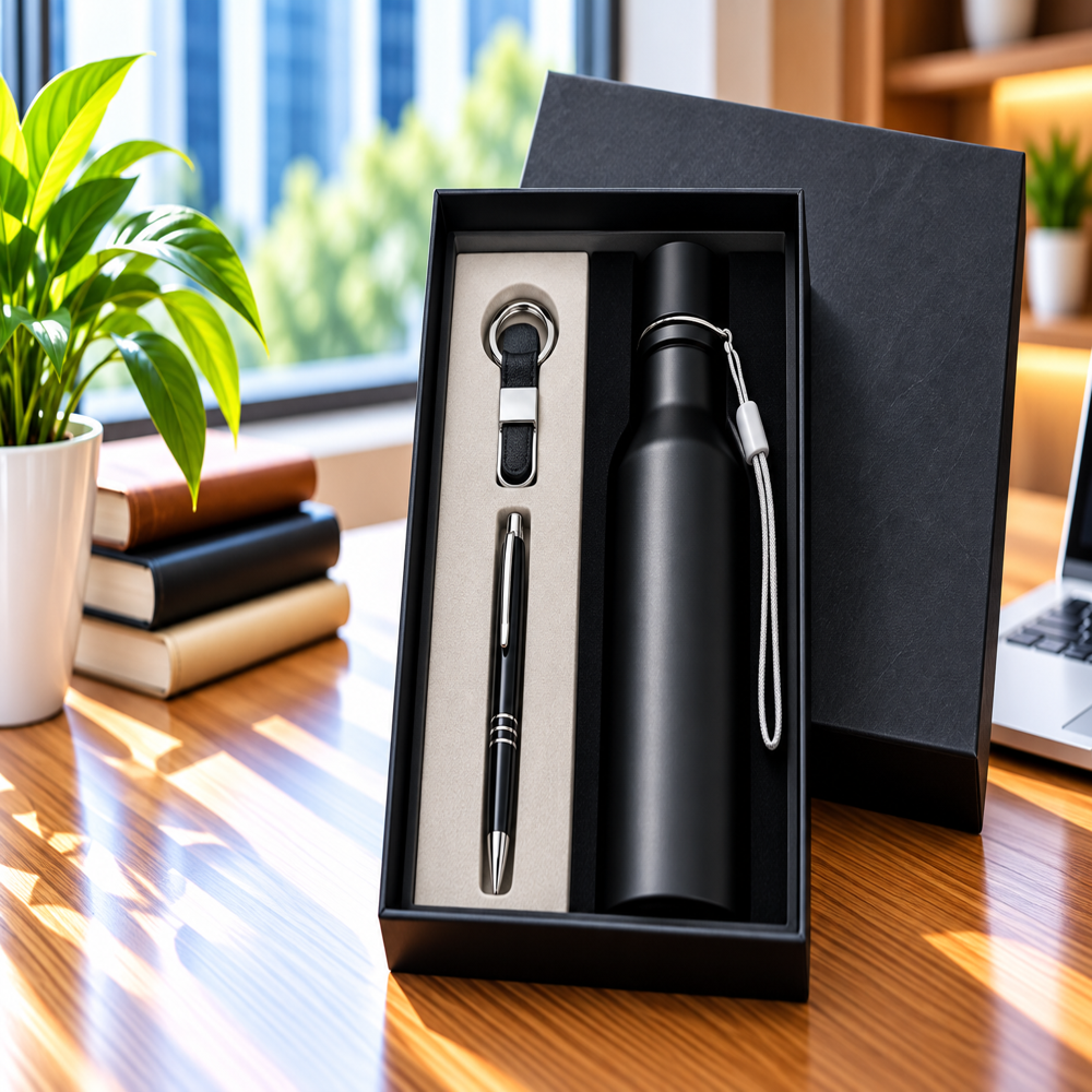Jalan Item code -530 Premium Gift Set Bottle Pen & Keychain 