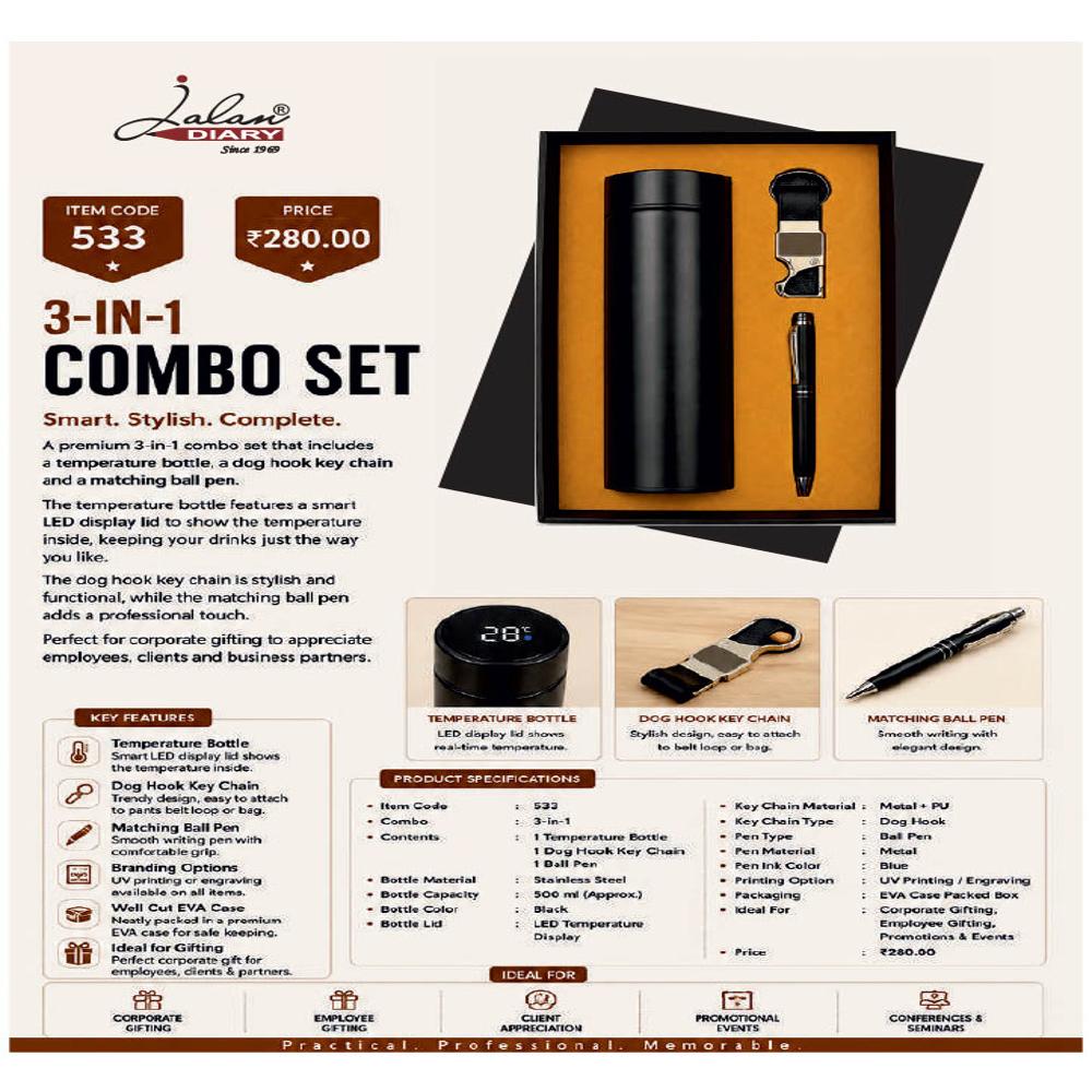 Jalan Item Code -533 3-in-1 Combo Set - Color: Black