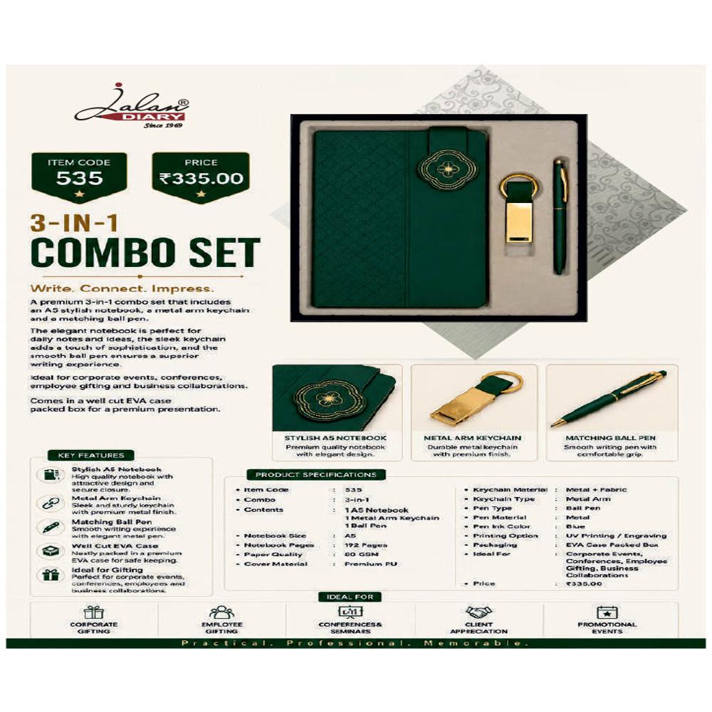 Jalan Item Code -535 3-in-1 Combo Set - Color: Green