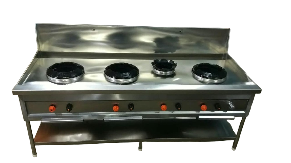 3 Burner Chinese Range with Stock Pot